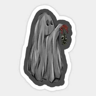 Ghosty hanging mistletoe Sticker